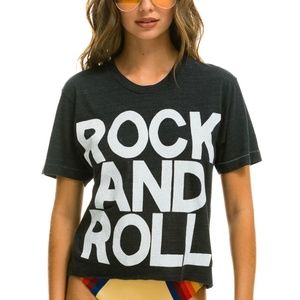 Aviator Nation Rock and Roll boyfriend tee MEDIUM